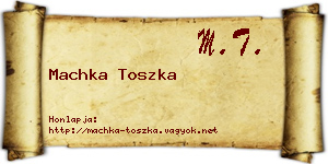 Machka Toszka névjegykártya